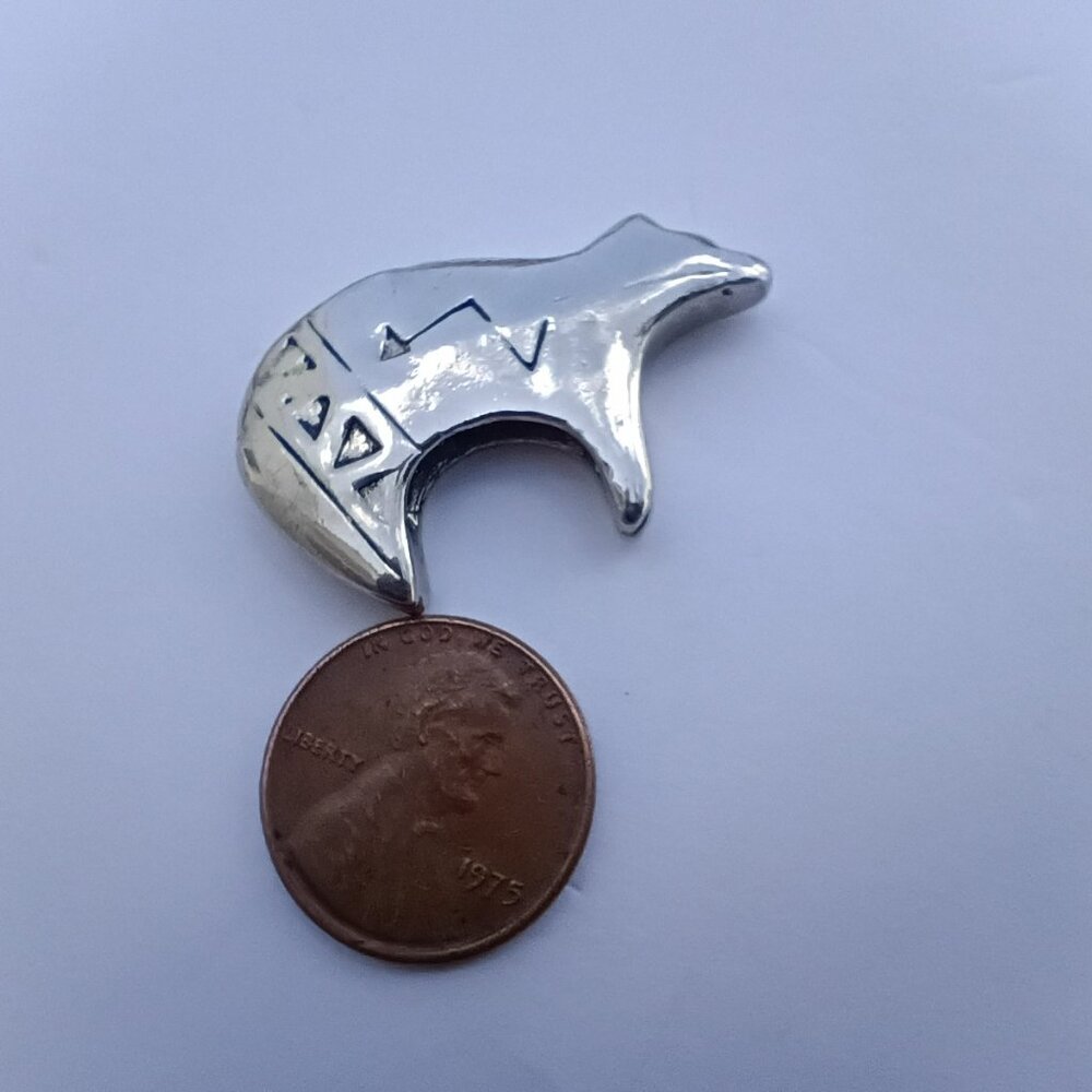 Heavy Silver Plate? Native American Bear Bead...Thingy